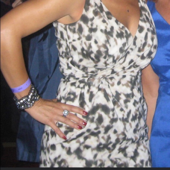 Ann Taylor Animal/Leopard Print Vneck Dress Size 0 - Picture 7 of 16